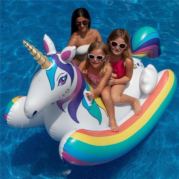 International Leisure Products International Leisure Prod 90587SL Rainbow Unicorn Rocker Swimming Pool Float 90587SL